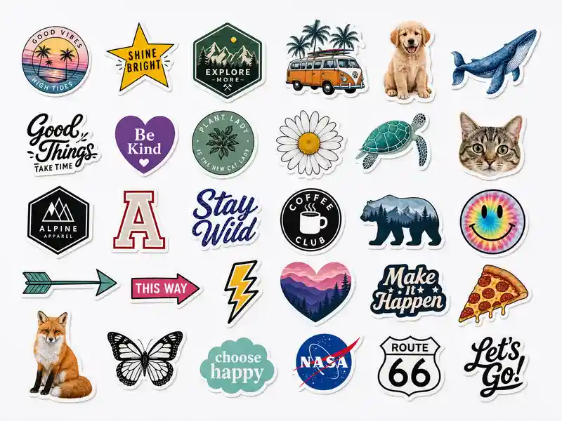 Custom die cut sticker shape options