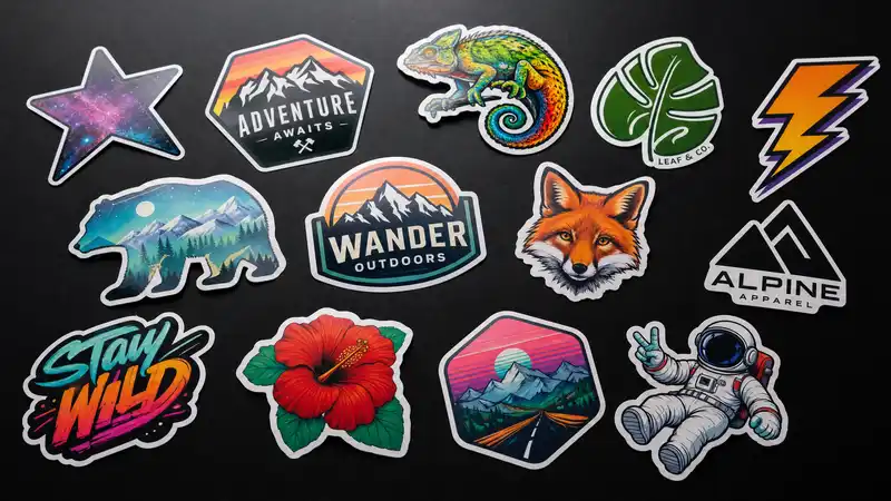 Custom die cut sticker collection