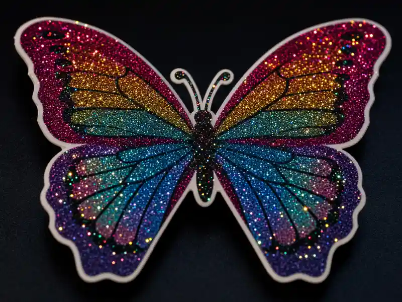 Glitter die cut stickers sparkle effect