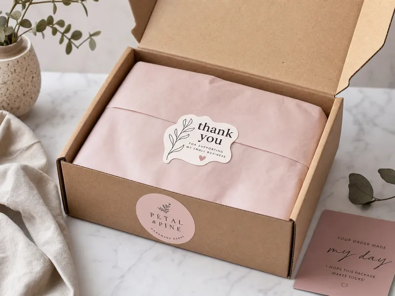 Removable adhesive sticker on packaging