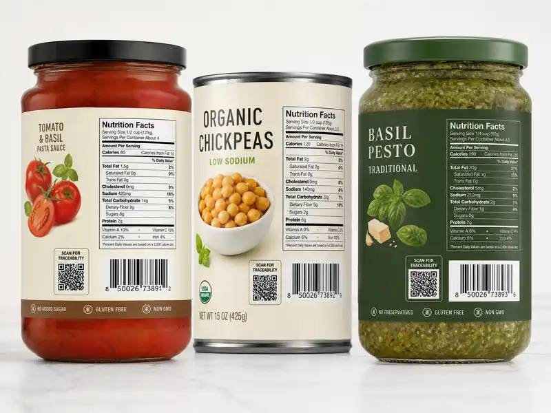 Food and beverage barcode labels