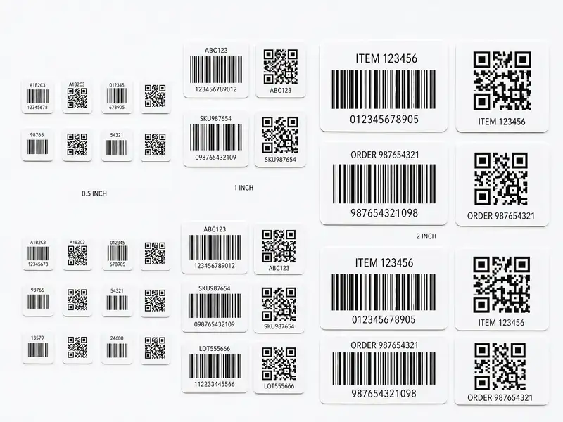 Barcode labels in various sizes