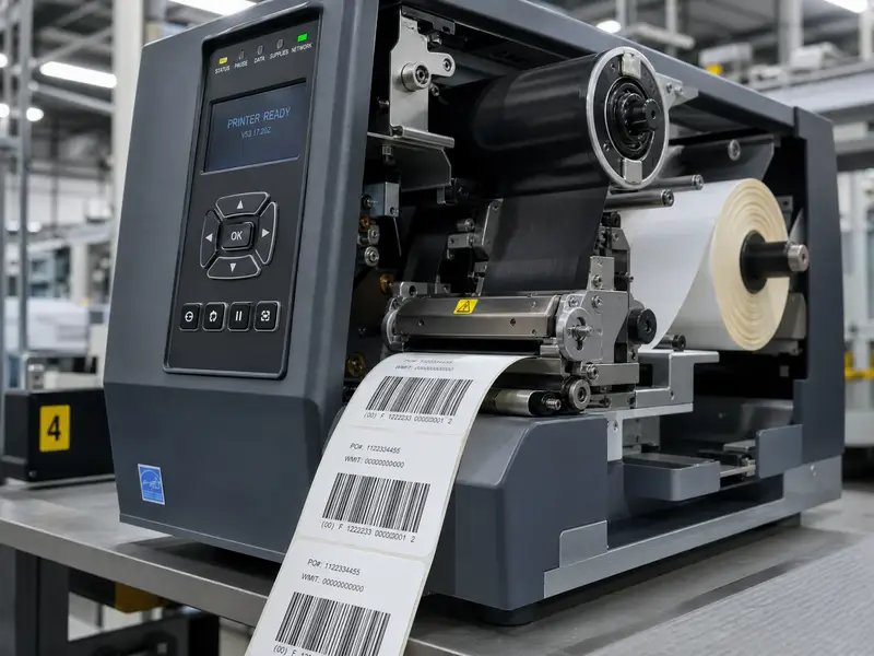 Industrial barcode label printing