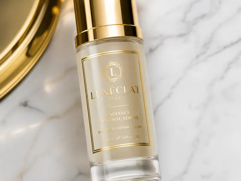 Metallic foil labels for luxury skincare and beauty products