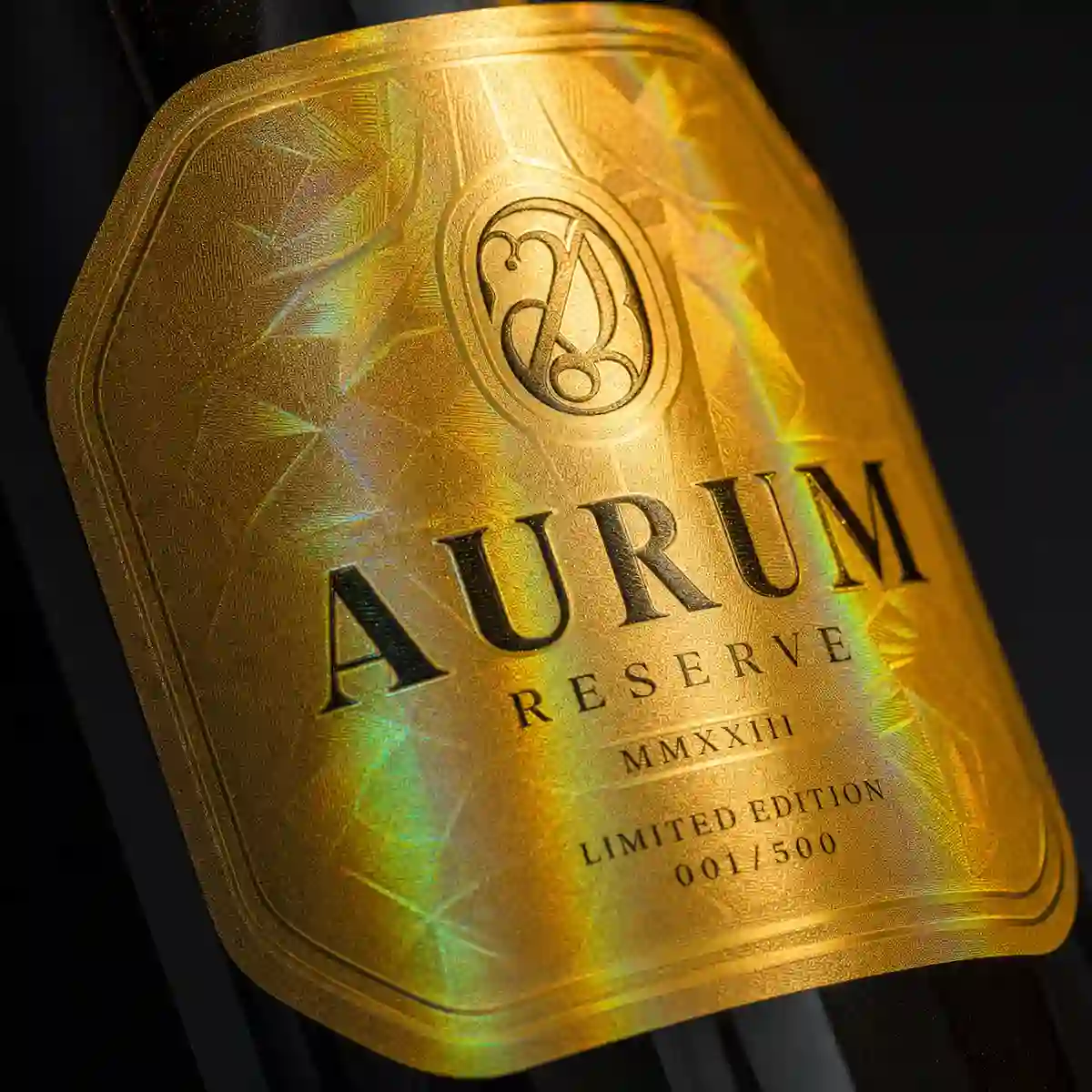 Gold holographic labels