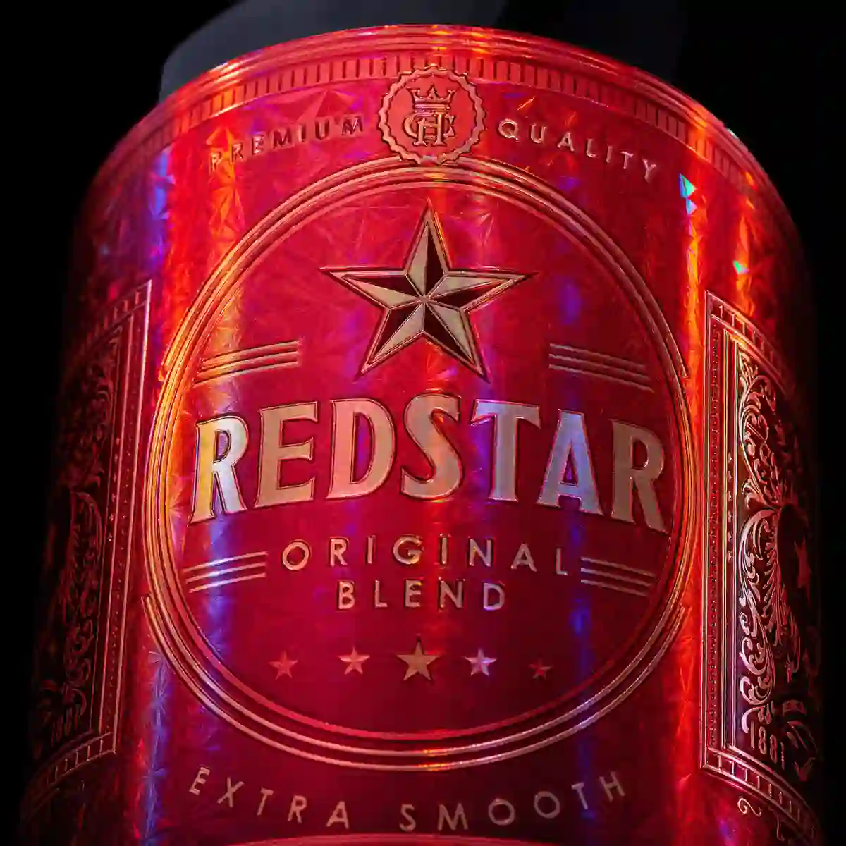 Red holographic labels