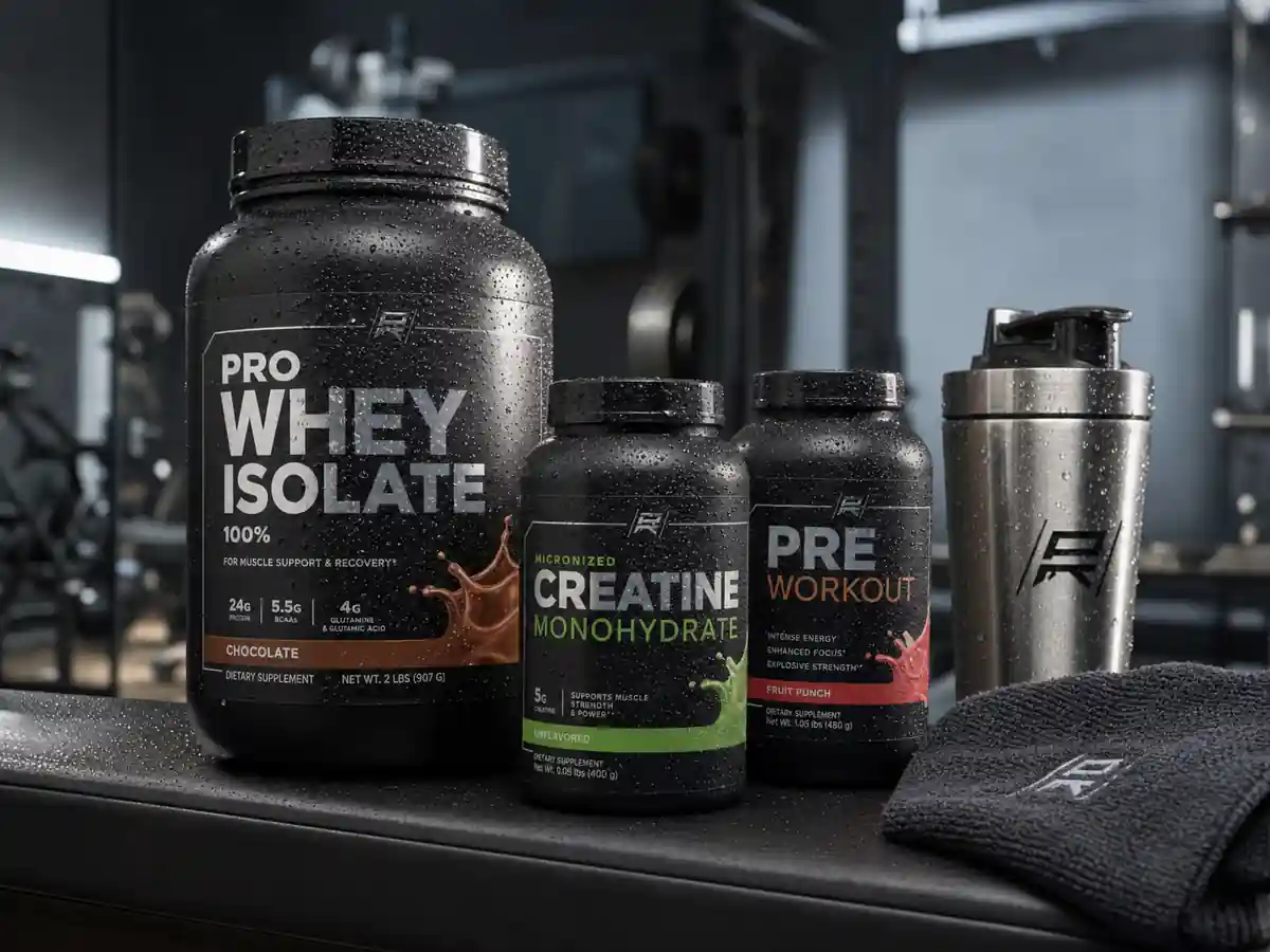 Waterproof labels on supplement containers in gym
