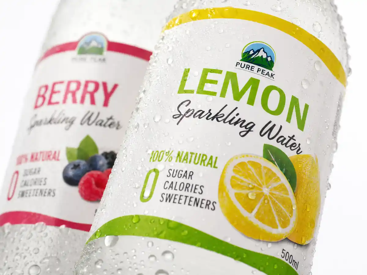 BOPP waterproof labels on beverage bottles