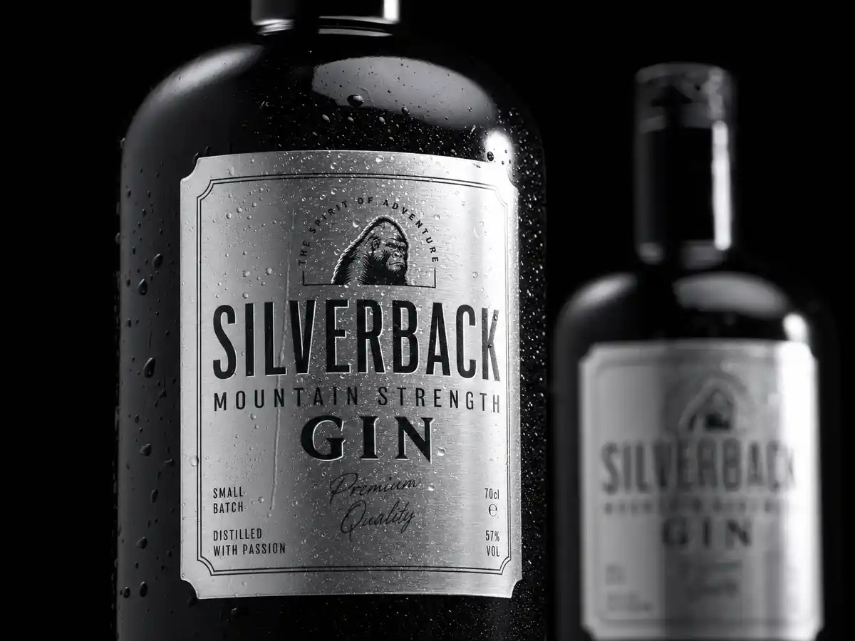 Metallic silver foil waterproof labels on premium products
